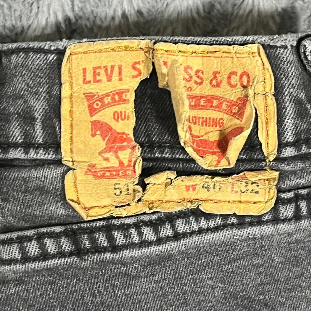 Levis 514 Straight Fit Mens Jeans 40x32 Charcoal Gray Stretch‎ Denim 00514-1598